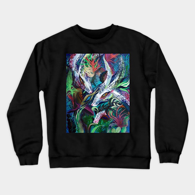 White Rabbit in Exotic Tropics Crewneck Sweatshirt by annaonik